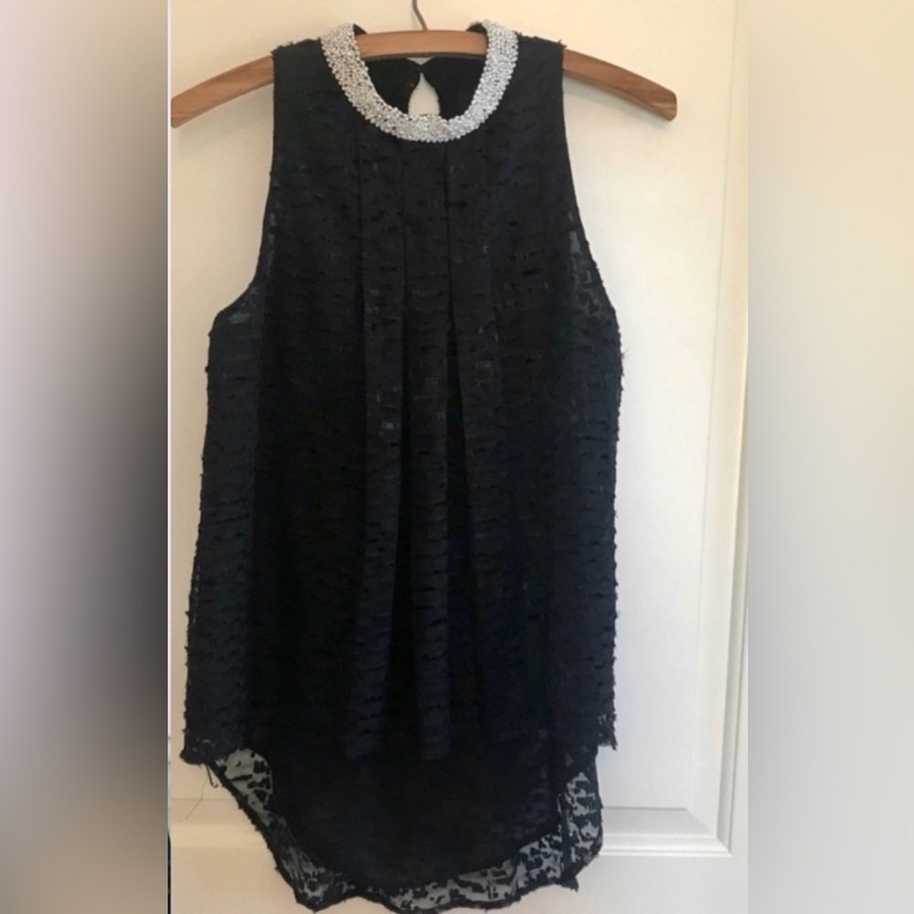 Banana Republic beaded collar top